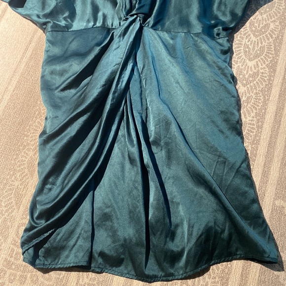 Amour Vert Teal Silk Dress - Picture 6 of 10